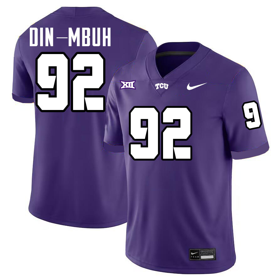 #92 Ansel Din-Mbuh TCU Jersey,Texas Christian University Horned Frogs Football Jersey-Purple